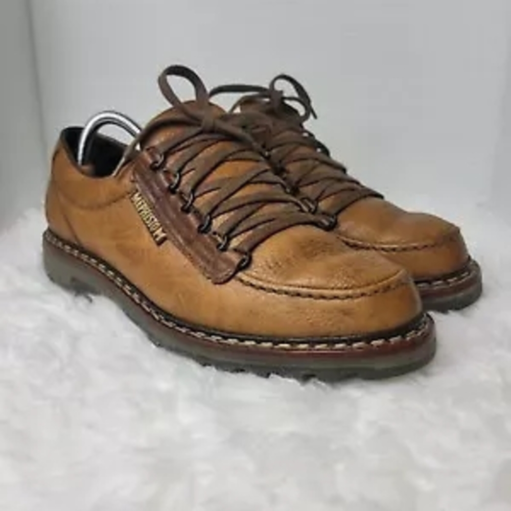 Mephisto  Laceup Leather Shoes. Brown Leather Men's Shoes